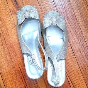 11WW Sparkling Peep Toe Slingbacks
